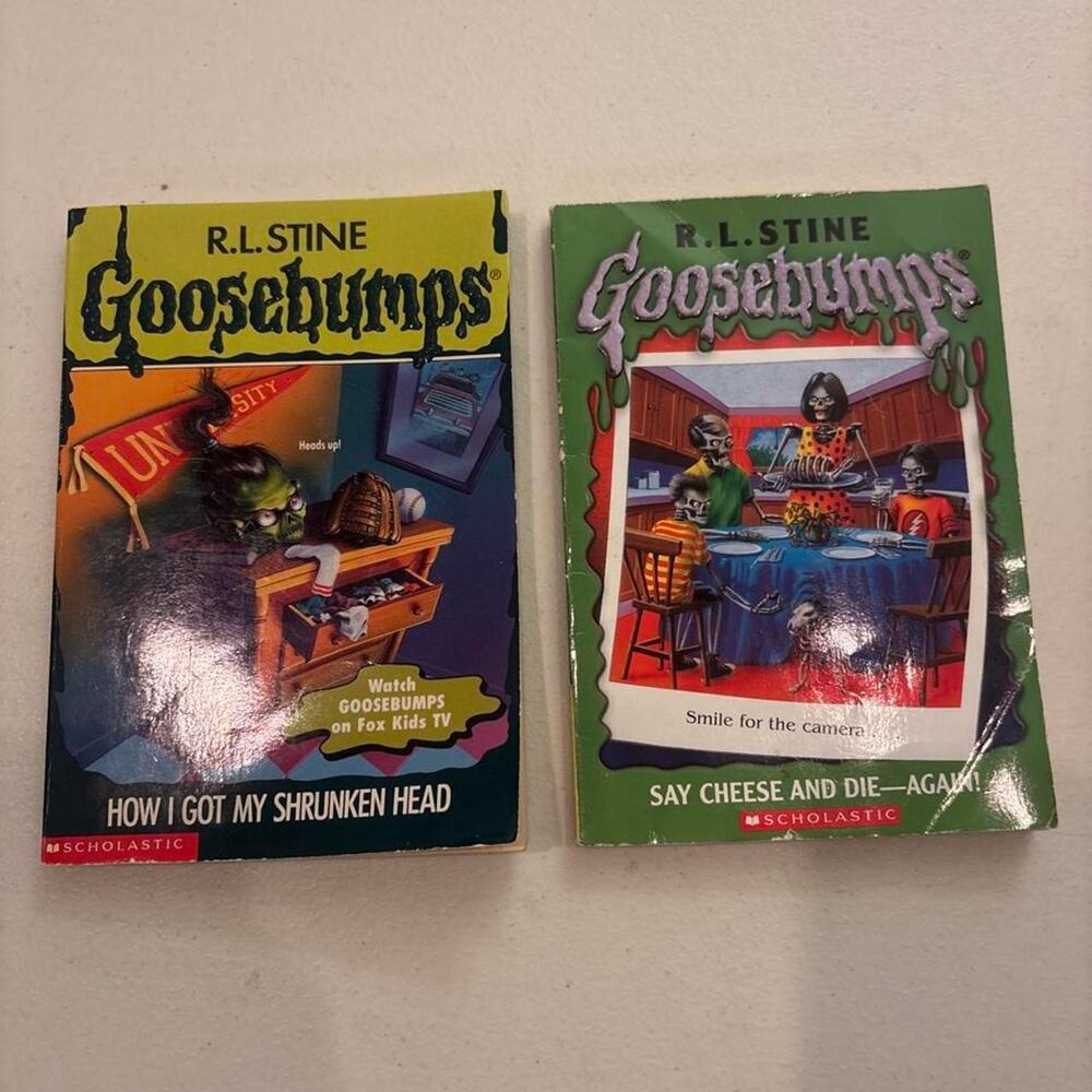 Goosebumps books bundle How I got my shrunken head Say cheese and die again